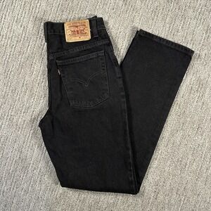Vintage Levis Jeans Womens 11 Black Jr Long 512 Slim Fit Tapered Leg Mom Black